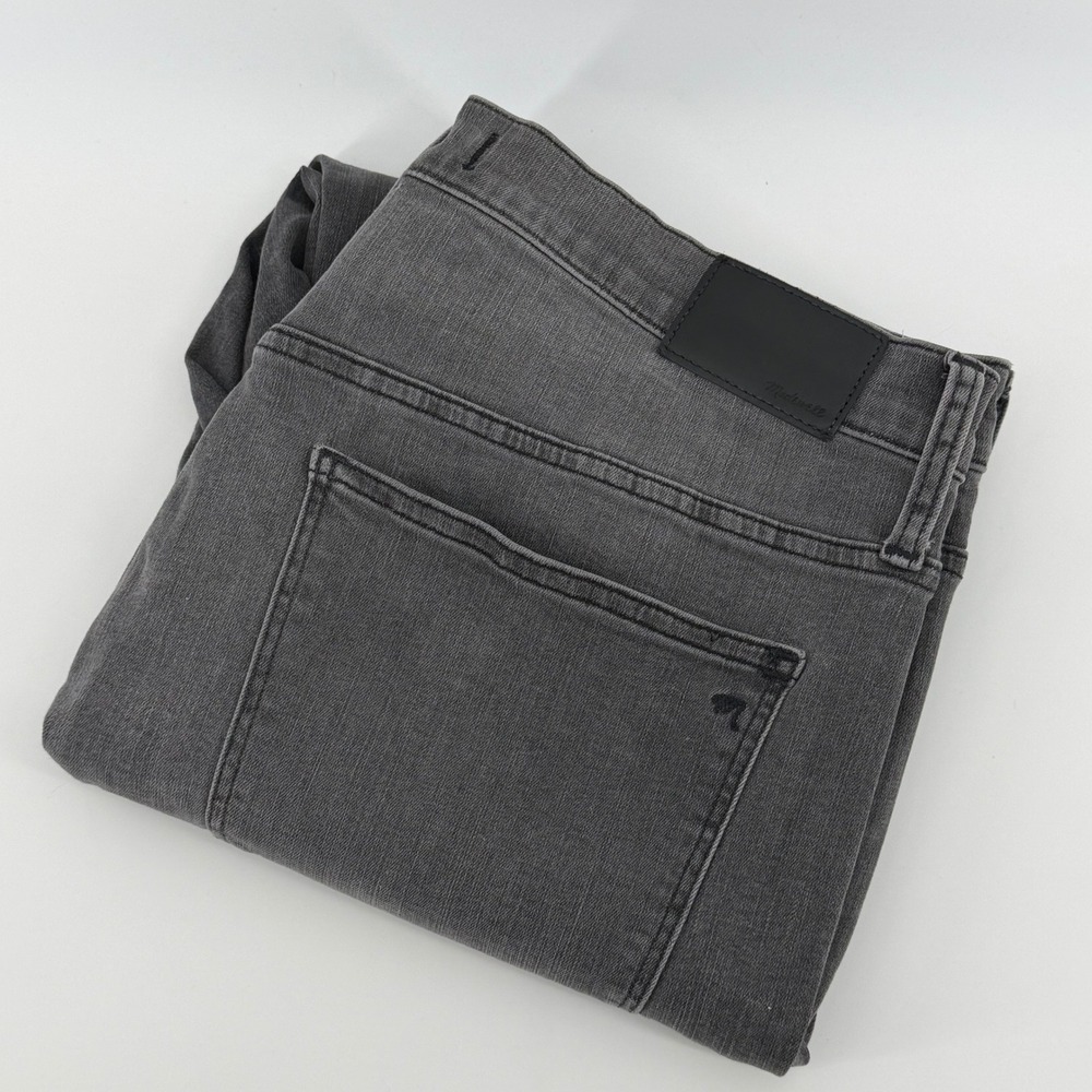 Madewell Stovepipe Jeans Gray High Rise Raw Hem Straight Leg 31